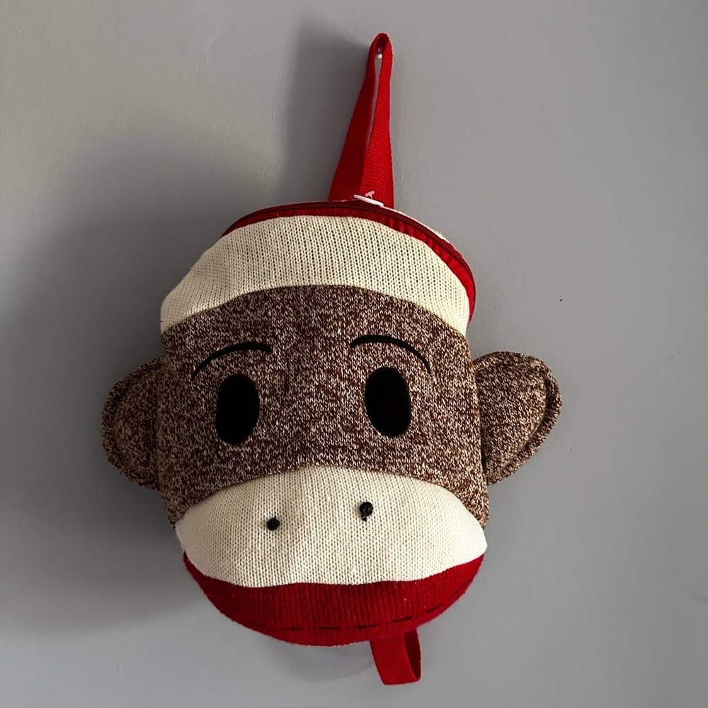 Sock Monkey MAXX Plush Kids Backpack NWOT